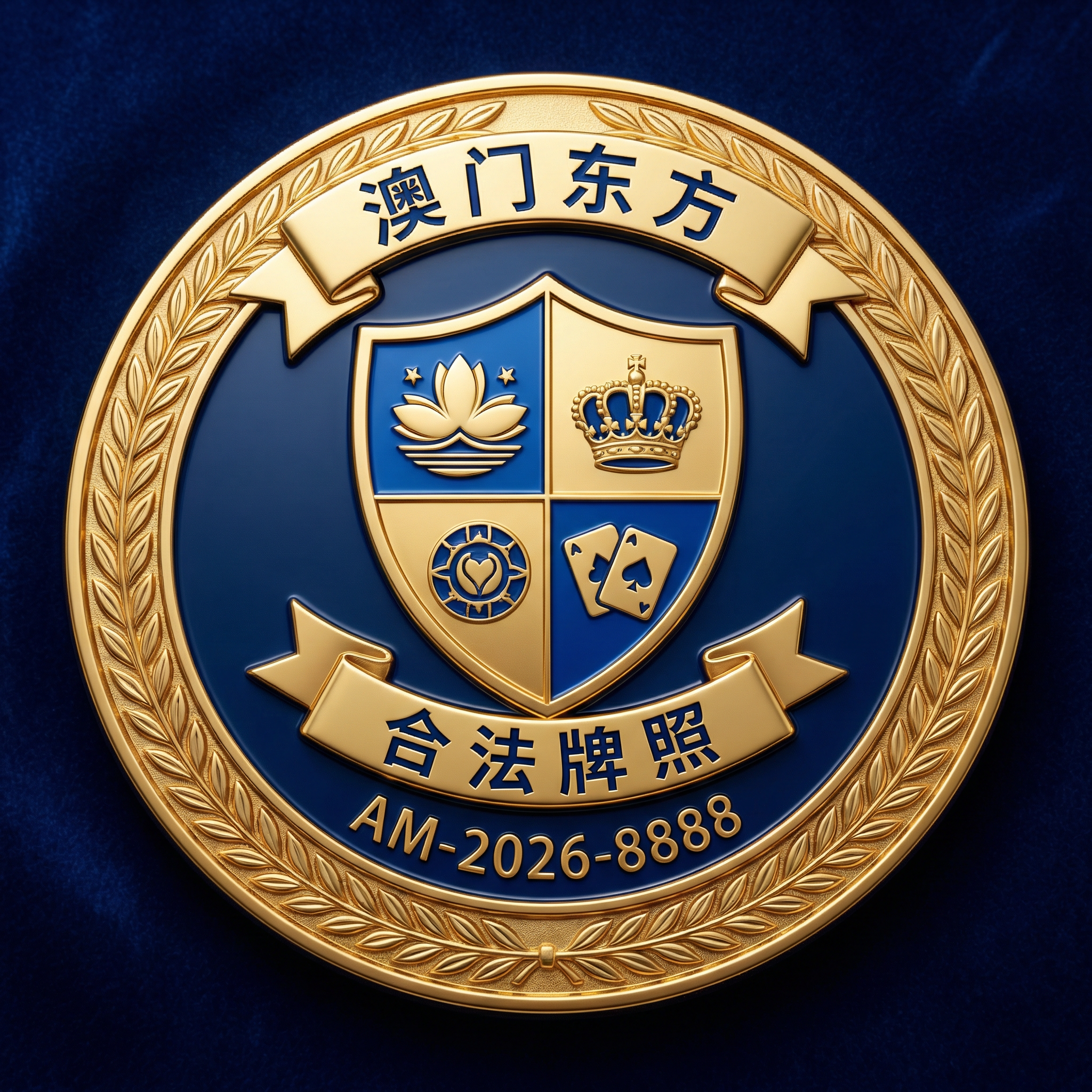 澳门东方合法博彩牌照徽章 - 牌照编号AM-2026-8888